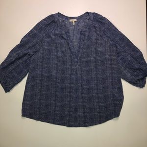 Joie blue and white blouse